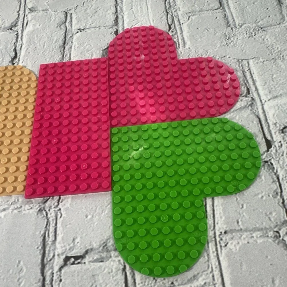 Mega Blok Bloks Heart Girl Baseplates Replacement Add-on Pieces Parts Lot of 8